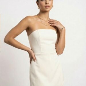 strapless sheath mini dress